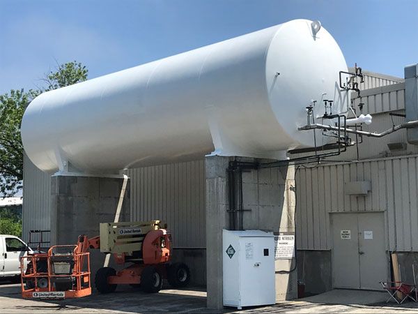 Nitrogen Tank at Food Processing Plant After Paint