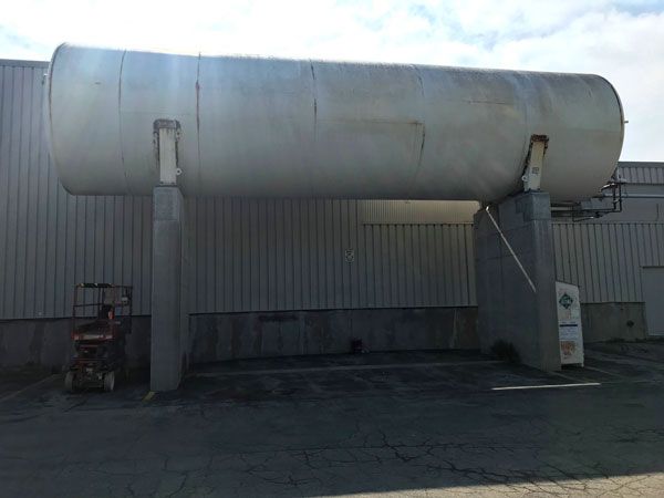 Nitrogen Tank at Food Processing Plant Before Painting